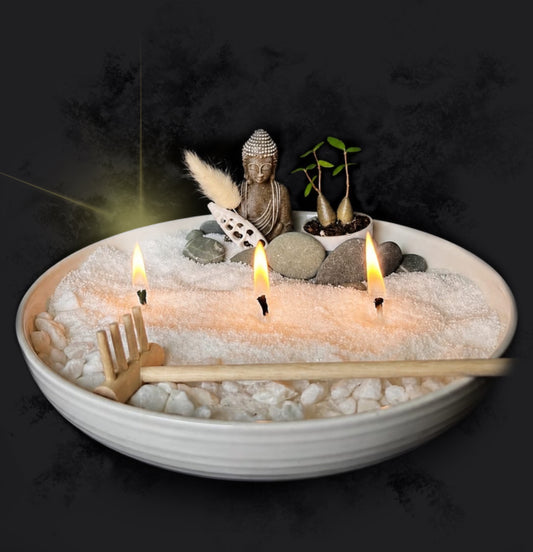 Zen Candle Sand Garden